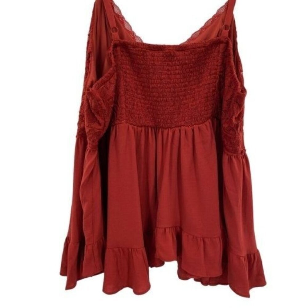 Torrid Babydoll Crinkle Gauze And Lace Tank Top - Picture 12 of 16